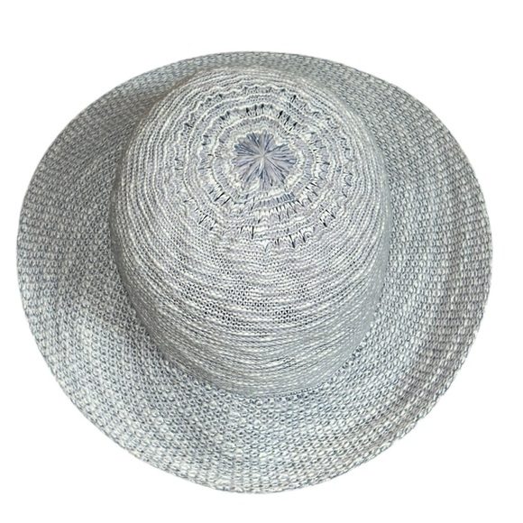 Shireen Cotton Blend Turn Brim Sun Hat in Light Blue Heather Packable SPF 50+ - Picture 4 of 8